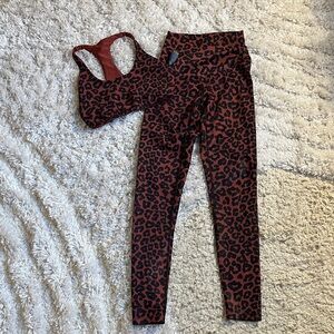 Beach Riot Leopard Print Sports Bra and Leggings Set